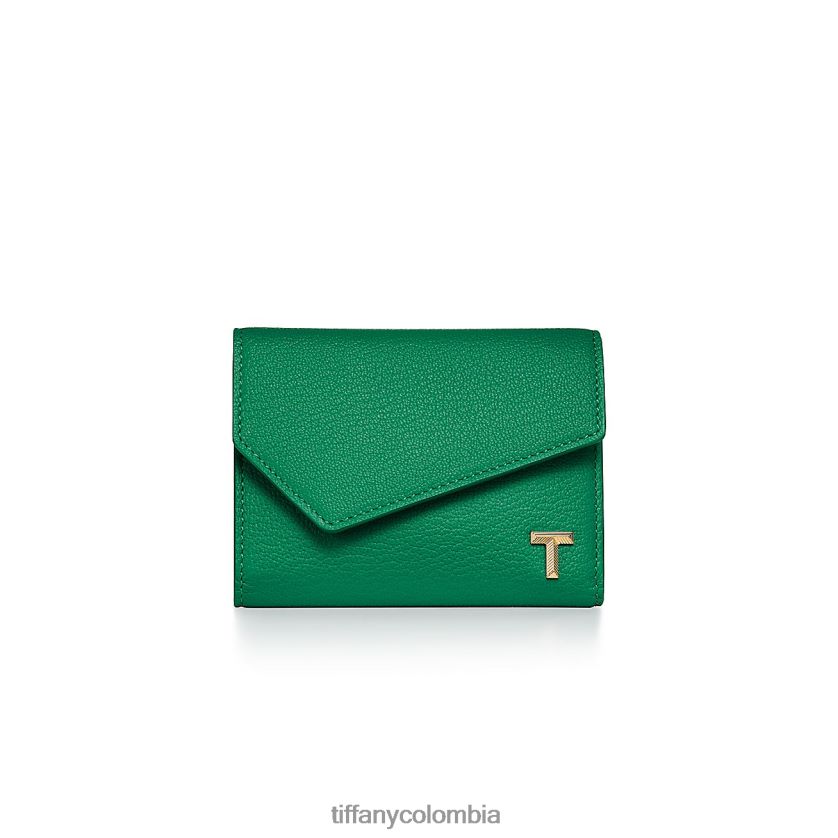 Tiffany billetera unisexo 2J40B82419 accesorios en cuero verde esmeralda