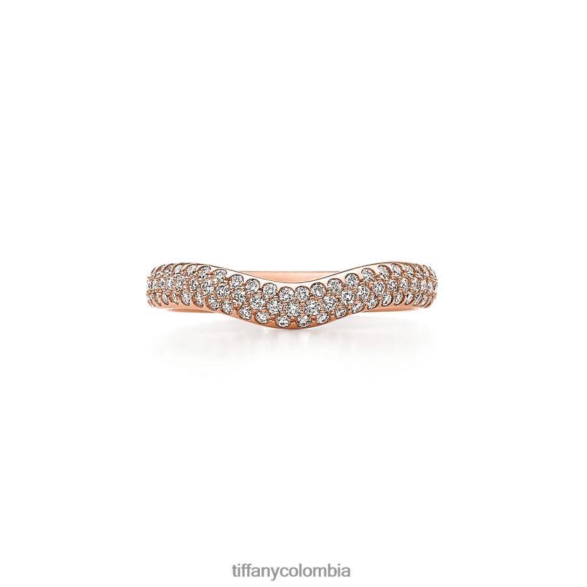 Tiffany anillo con banda curvada en pavé unisexo 2J40B81546 joyas