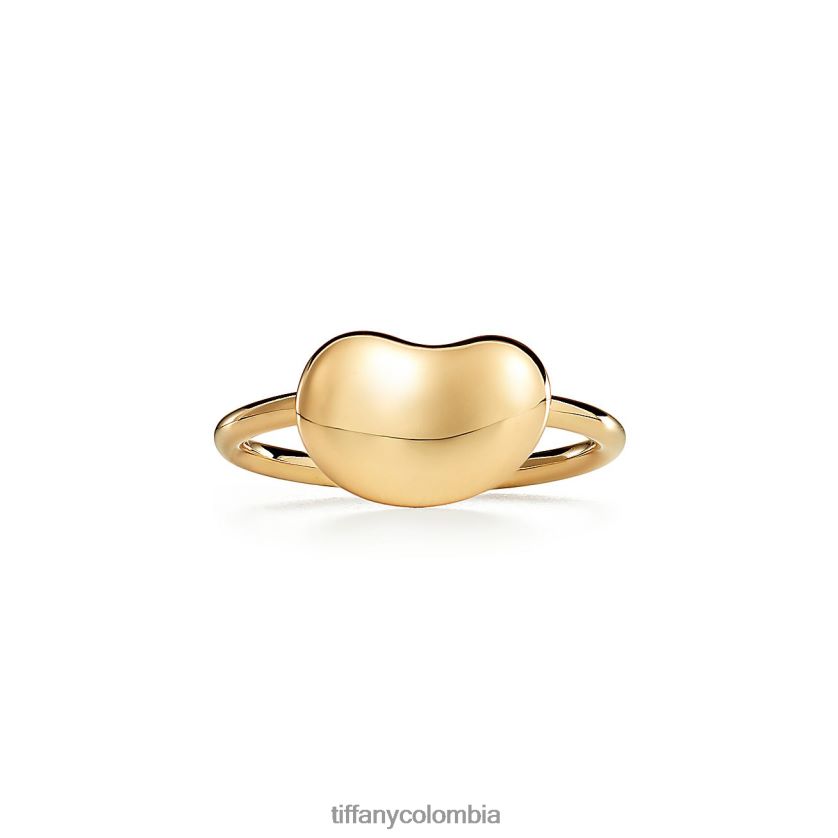 Tiffany anillo de alambre con diseño de frijol unisexo 2J40B81579 joyas en oro amarillo, 12 mm