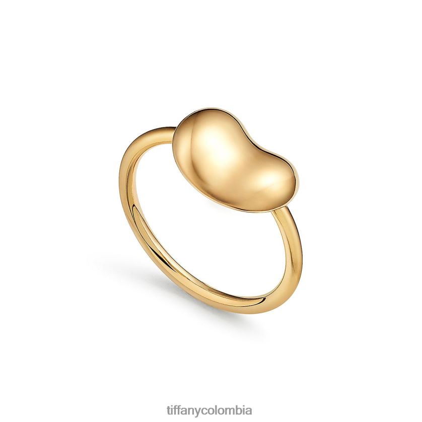 Tiffany anillo de alambre con diseño de frijol unisexo 2J40B81579 joyas en oro amarillo, 12 mm