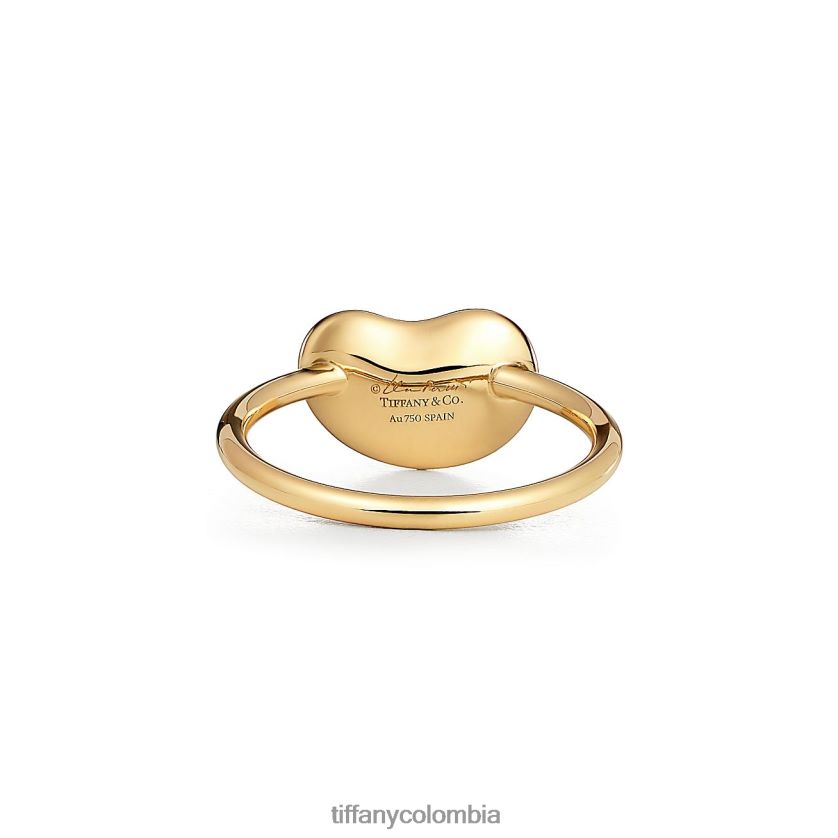 Tiffany anillo de alambre con diseño de frijol unisexo 2J40B81579 joyas en oro amarillo, 12 mm