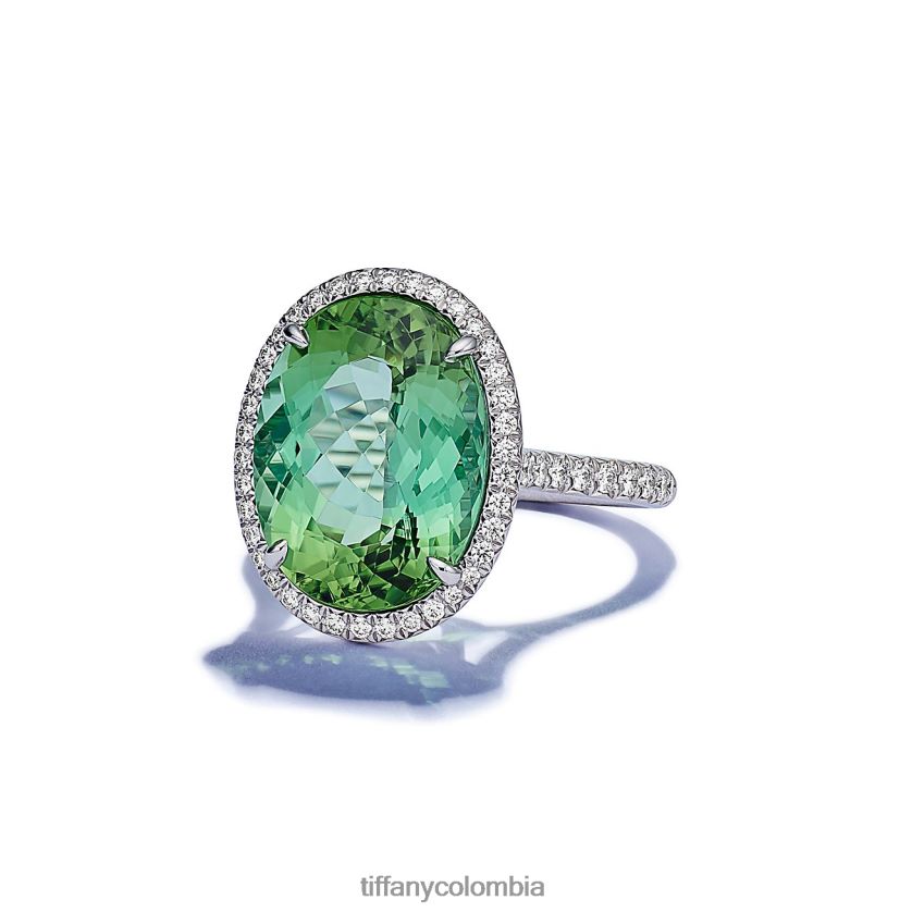 Tiffany anillo de turmalina verde unisexo 2J40B81690 joyas en platino