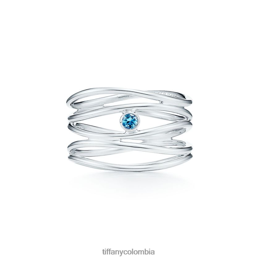 Tiffany anillo ondulado de cinco hileras unisexo 2J40B81547 joyas