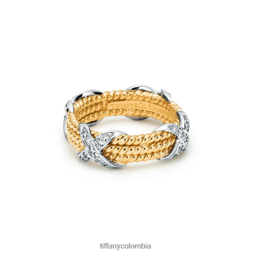 Tiffany cuerda de tres hileras x anillo unisexo 2J40B81607 joyas - Haga un click en la imagen para cerrar