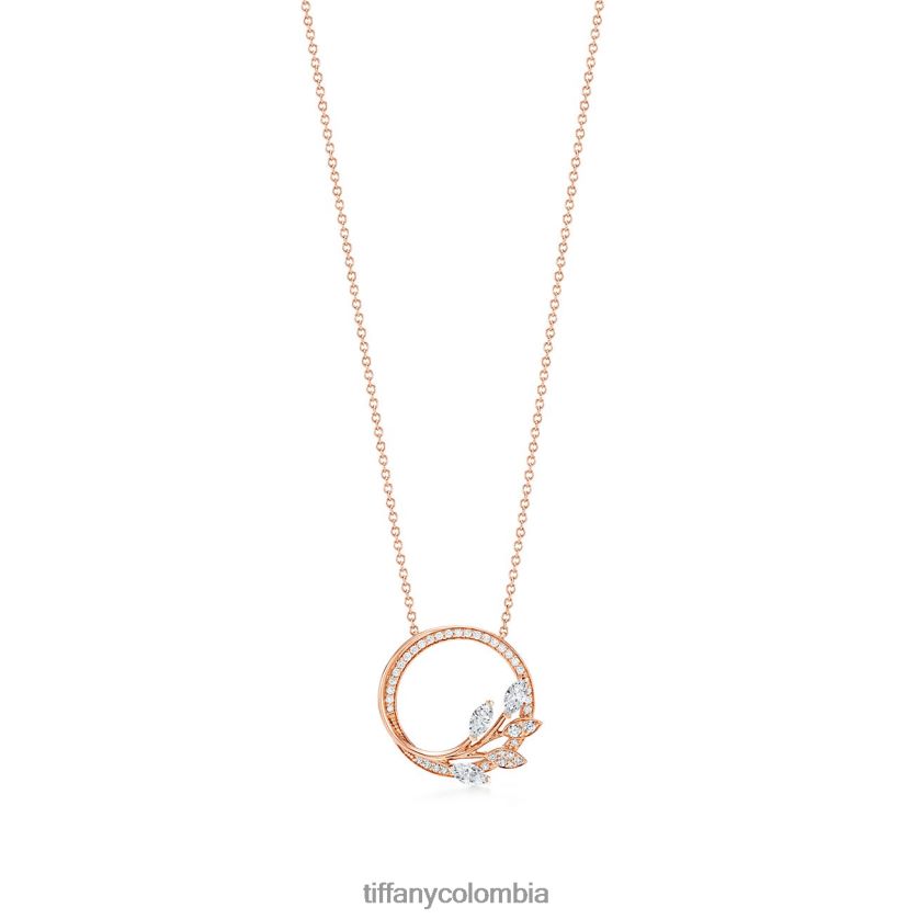 Tiffany Colgante con forma de círculo de enredadera de diamantes en oro rosa de 18 k unisexo 2J40B8409 joyas