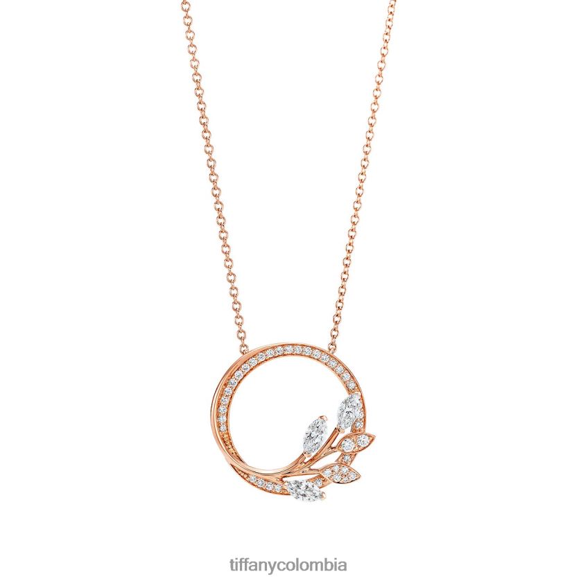 Tiffany Colgante con forma de círculo de enredadera de diamantes en oro rosa de 18 k unisexo 2J40B8409 joyas