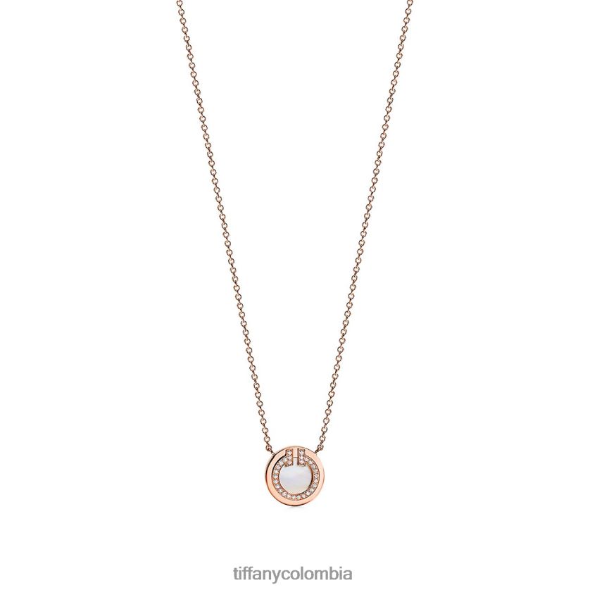 Tiffany colgante circular de diamantes y nácar unisexo 2J40B8133 joyas en oro rosa de 18k, 16-18" - Haga un click en la imagen para cerrar