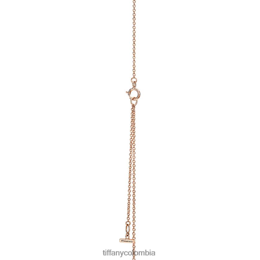 Tiffany colgante circular de diamantes y ónix negro unisexo 2J40B8248 joyas en oro rosa de 18k, 16-18"