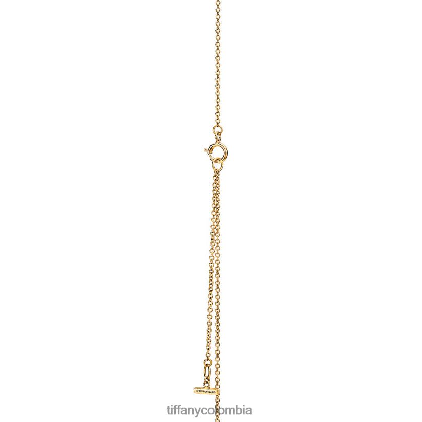 Tiffany colgante circular de diamantes y ónix negro unisexo 2J40B8334 joyas en oro de 18k, 16-18"