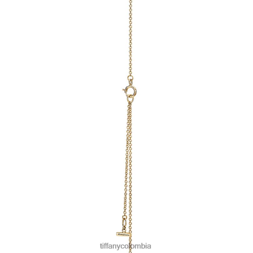 Tiffany colgante circular de diamantes y turquesas unisexo 2J40B8332 joyas en oro de 18k, 16-18"