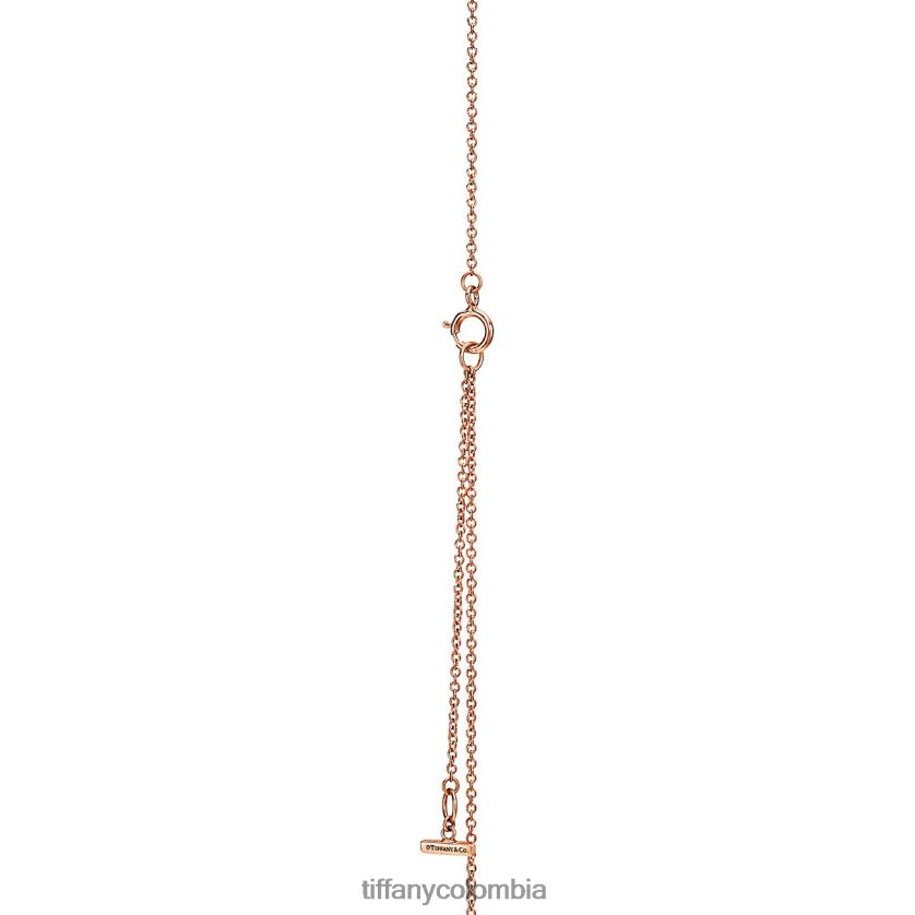 Tiffany colgante circular de diamantes y turquesas unisexo 2J40B8335 joyas en oro rosa de 18k, 16-18"