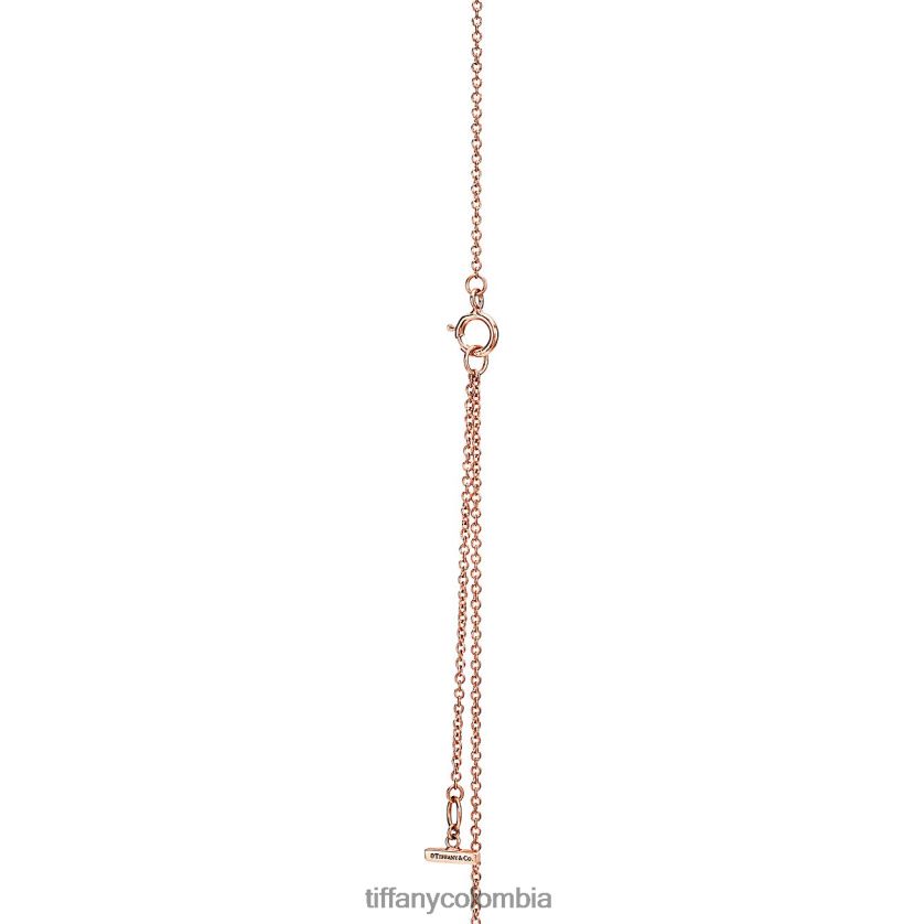 Tiffany colgante circular de diamantes y turquesas unisexo 2J40B8375 joyas en oro rosa de 18k, 16-18"