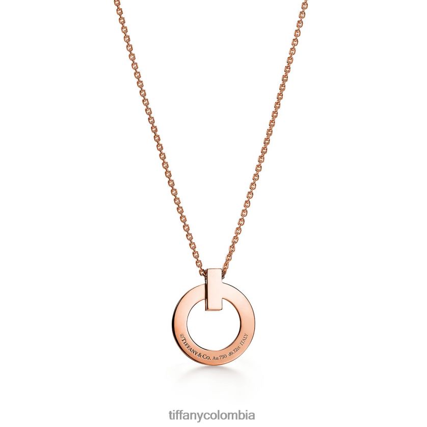 Tiffany colgante circular t1 unisexo 2J40B8115 joyas en oro rosa con pavé de diamantes