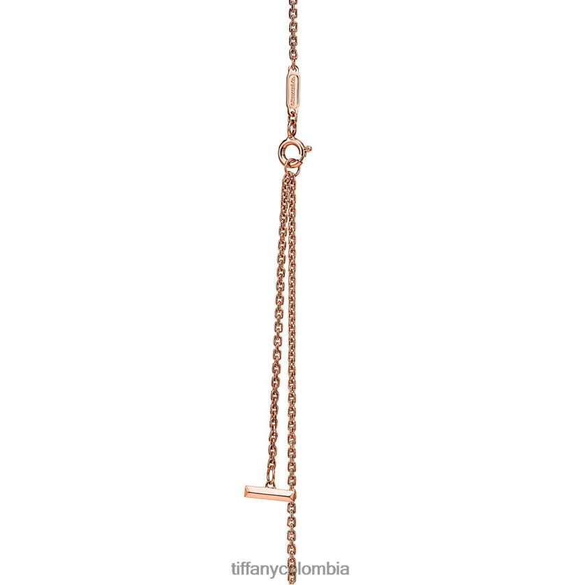 Tiffany colgante circular t1 unisexo 2J40B8115 joyas en oro rosa con pavé de diamantes