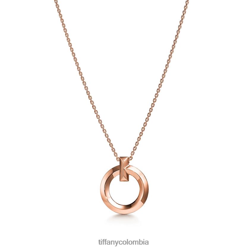 Tiffany colgante circular t1 unisexo 2J40B8134 joyas en oro rosa, pequeño