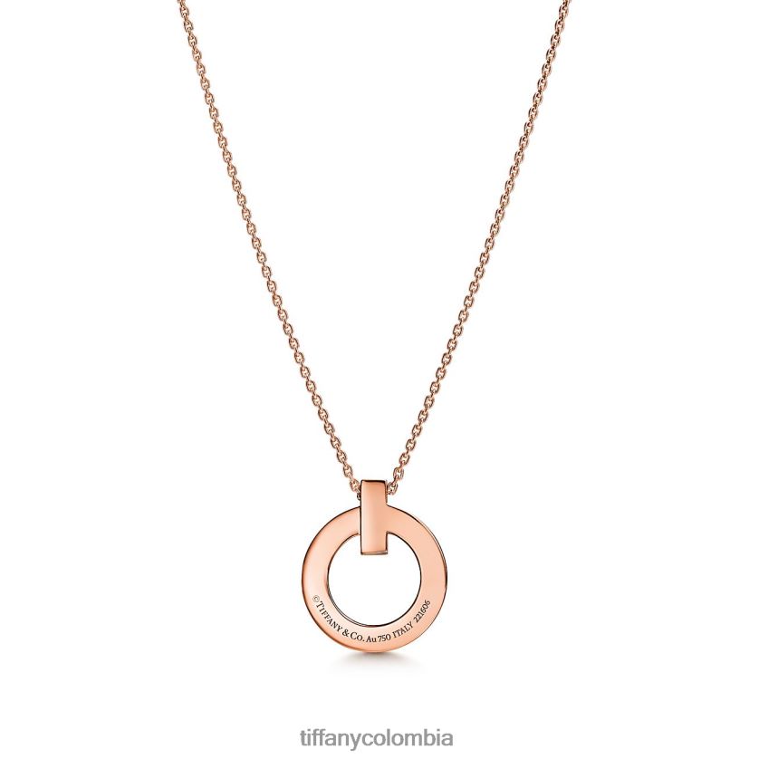 Tiffany colgante circular t1 unisexo 2J40B8134 joyas en oro rosa, pequeño