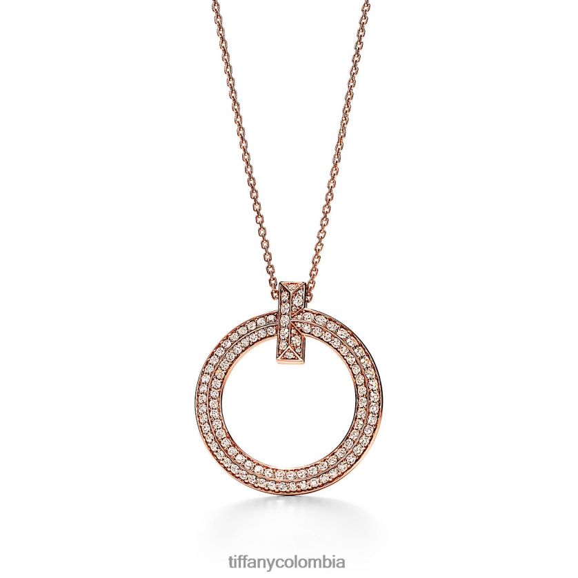 Tiffany colgante circular t1 unisexo 2J40B8164 joyas en oro rosa de 18 quilates con diamantes, grande - Haga un click en la imagen para cerrar