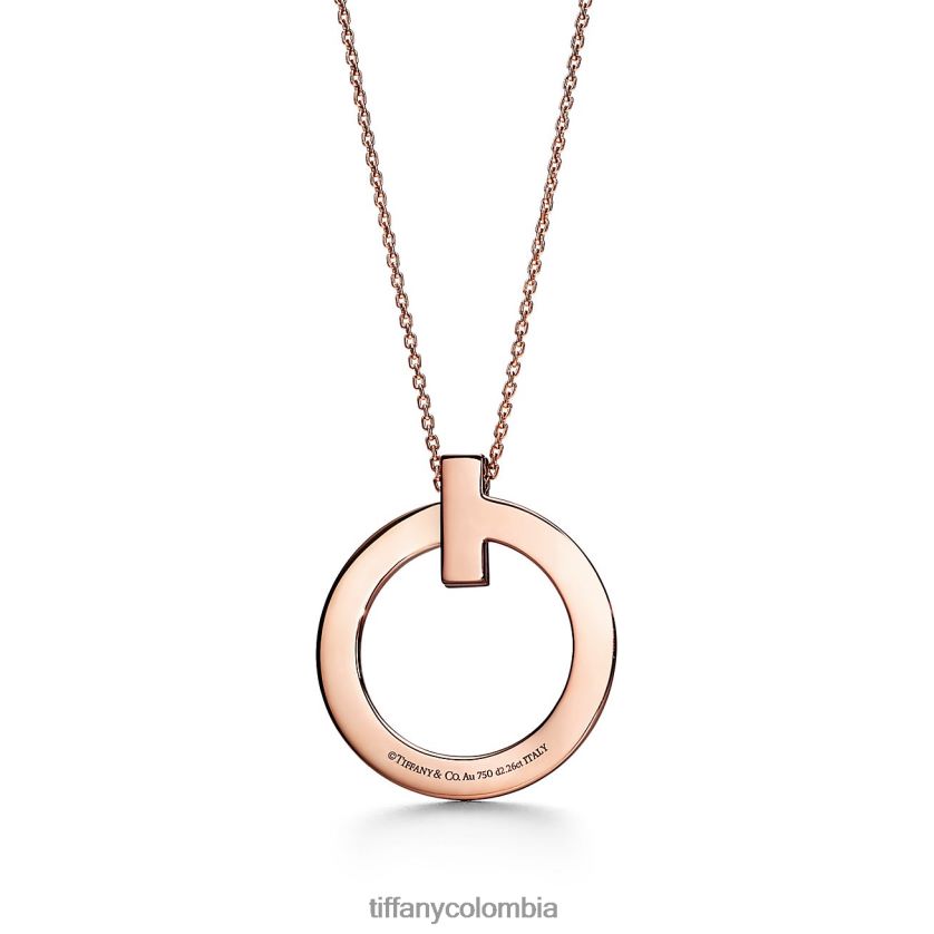 Tiffany colgante circular t1 unisexo 2J40B8164 joyas en oro rosa de 18 quilates con diamantes, grande