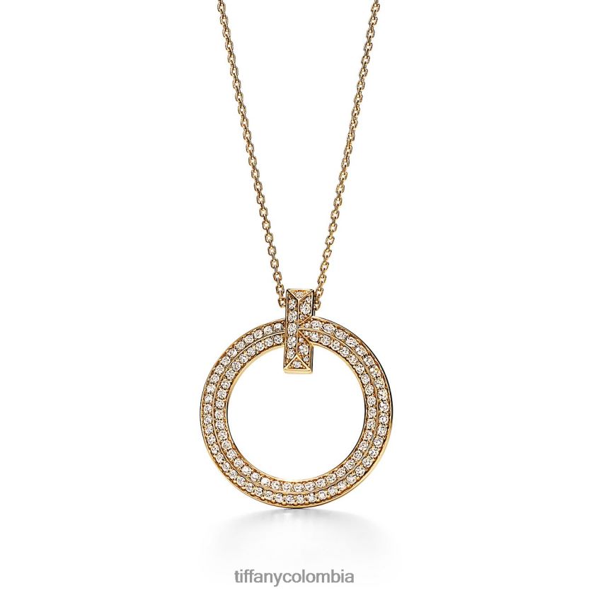 Tiffany colgante circular t1 unisexo 2J40B8228 joyas en oro amarillo de 18 quilates con diamantes, grande - Haga un click en la imagen para cerrar