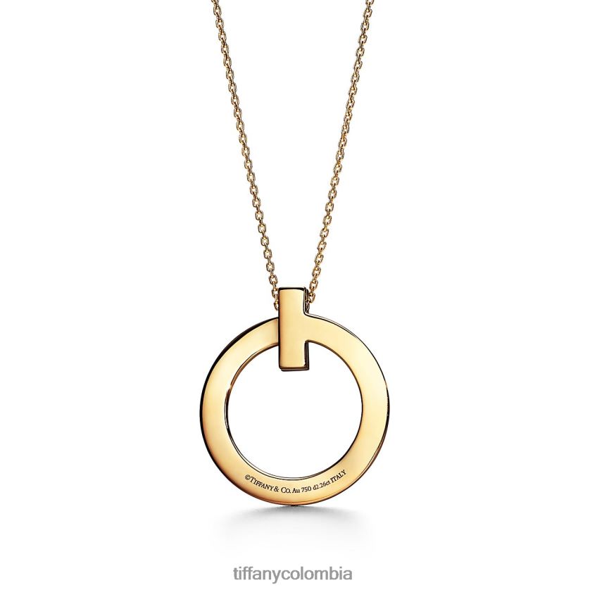 Tiffany colgante circular t1 unisexo 2J40B8228 joyas en oro amarillo de 18 quilates con diamantes, grande