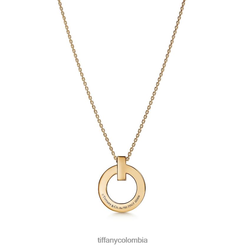 Tiffany colgante circular t1 unisexo 2J40B83 joyas en oro amarillo, pequeño