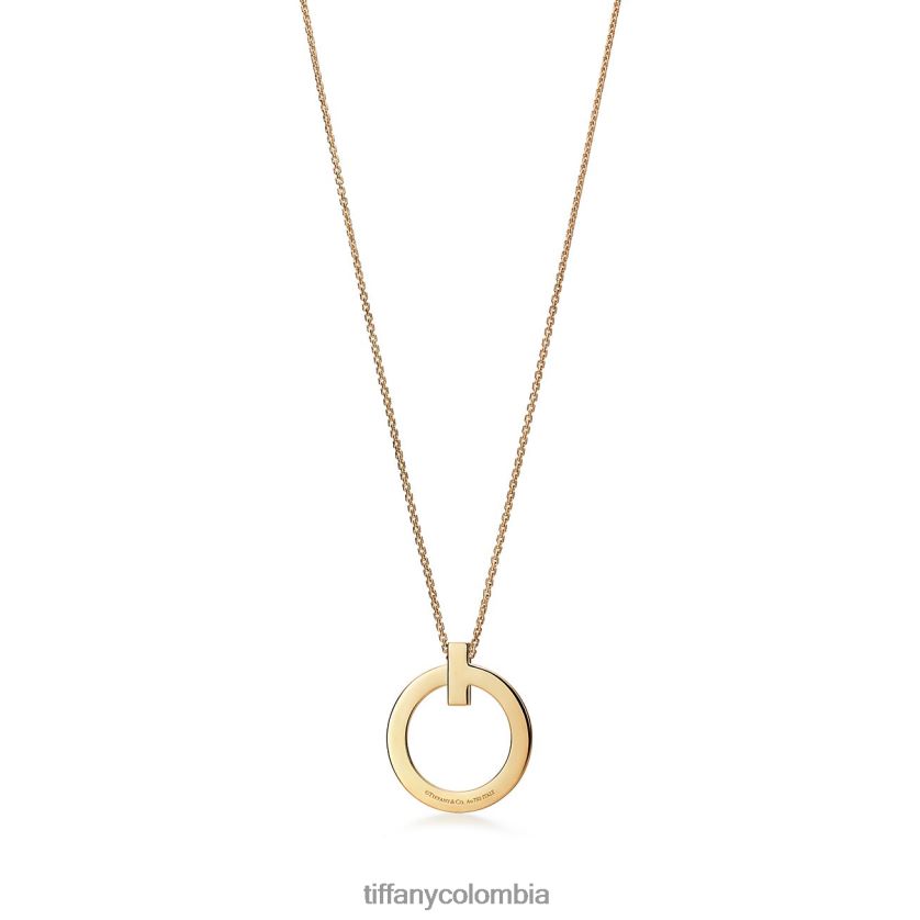 Tiffany colgante circular t1 unisexo 2J40B856 joyas en oro amarillo, grande