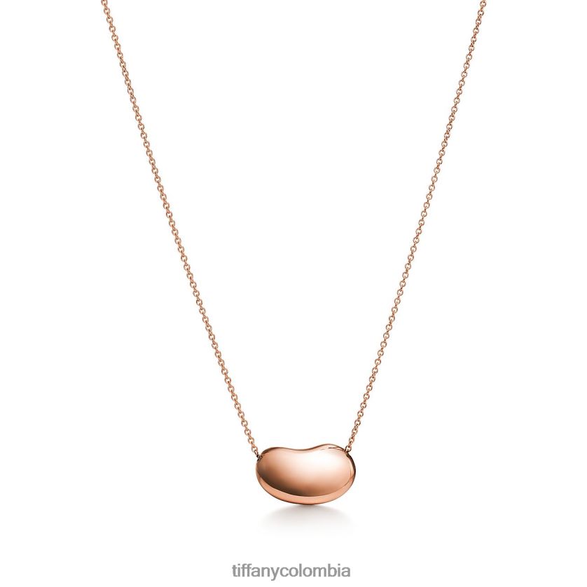 Tiffany colgante con diseño de frijol unisexo 2J40B8213 joyas en oro rosa, 18 mm