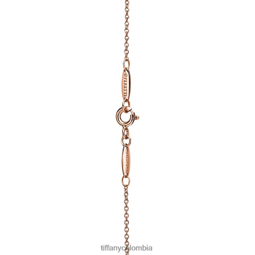 Tiffany colgante con diseño de frijol unisexo 2J40B8213 joyas en oro rosa, 18 mm