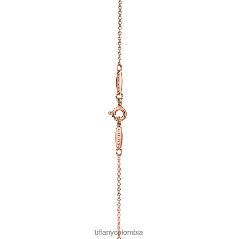 Tiffany colgante con diseño de frijol unisexo 2J40B8220 joyas en oro rosa, 6,5 mm