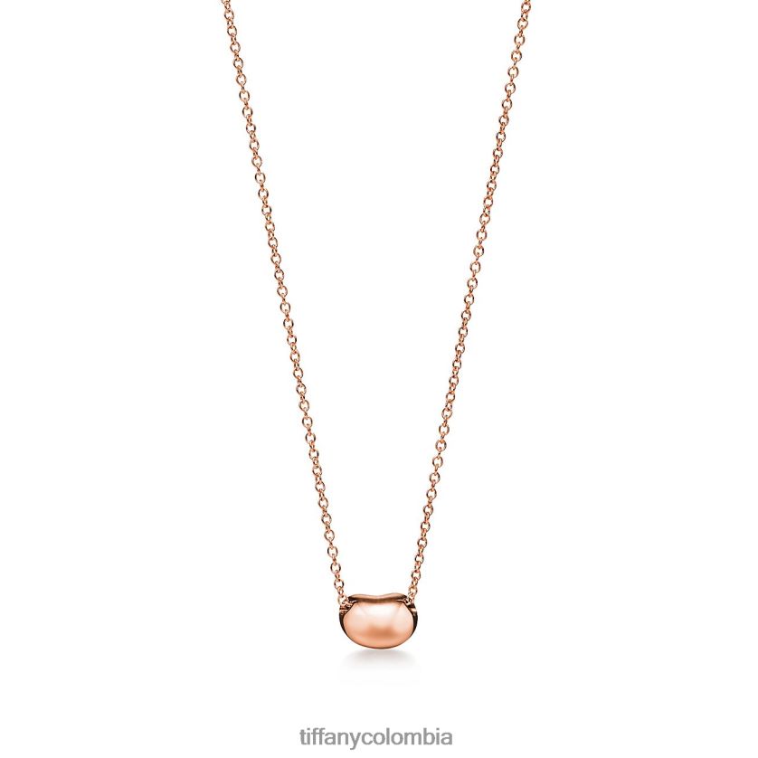 Tiffany colgante con diseño de frijol unisexo 2J40B8225 joyas en oro rosa con pavé de diamantes, 6,5 mm