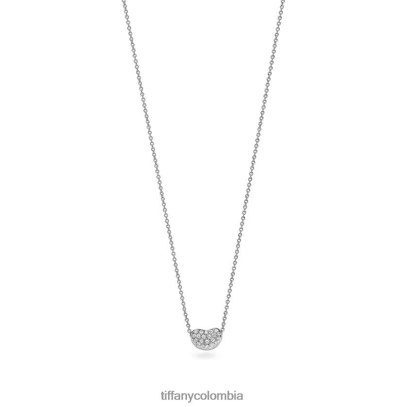 Tiffany colgante con diseño de frijol unisexo 2J40B852 joyas en platino con diamantes, 9 mm