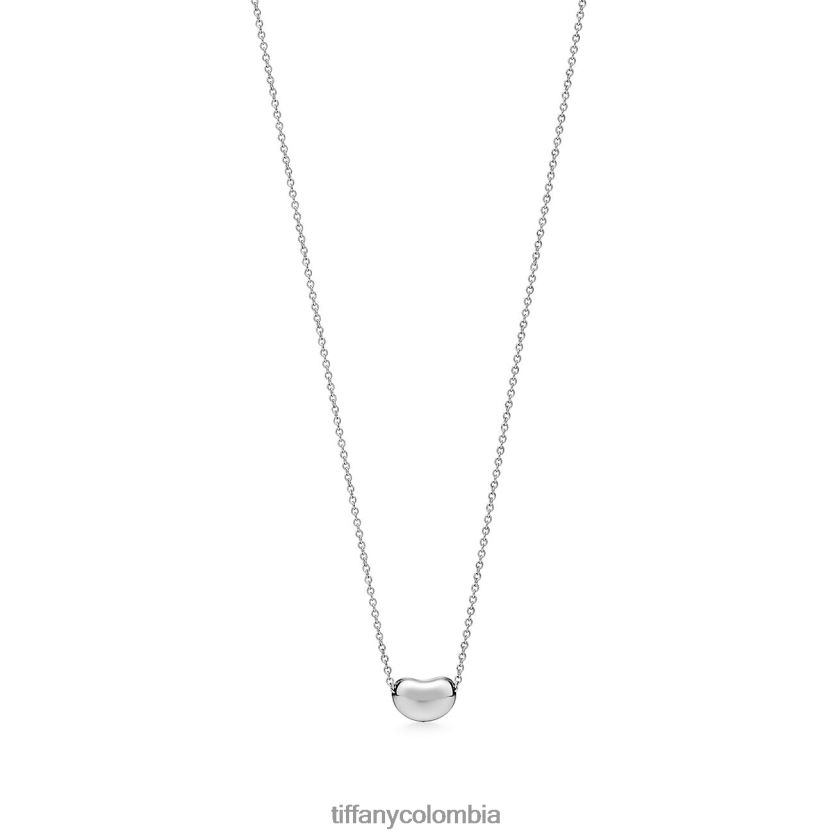 Tiffany colgante con diseño de frijol unisexo 2J40B852 joyas en platino con diamantes, 9 mm