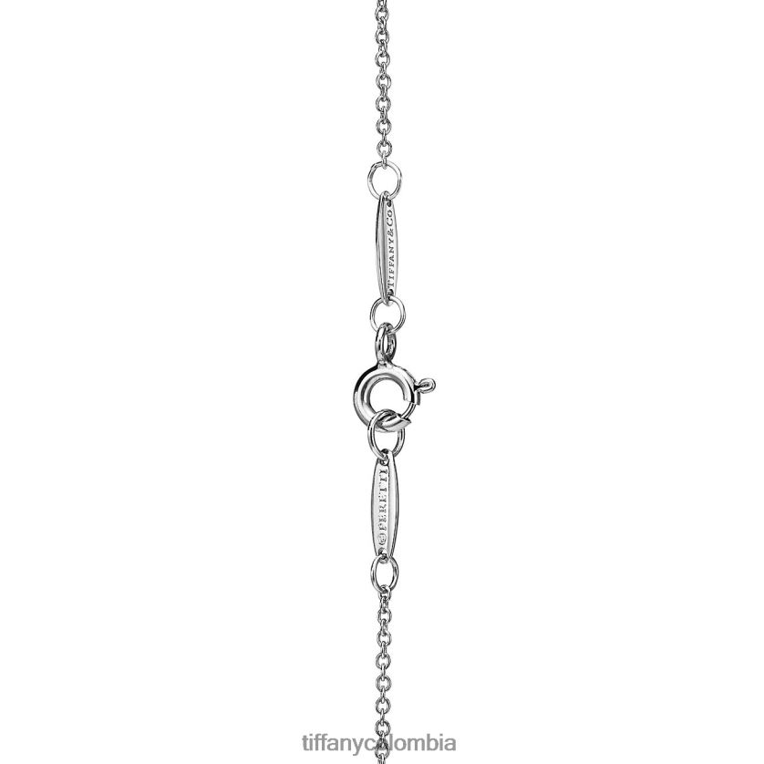 Tiffany colgante con diseño de frijol unisexo 2J40B852 joyas en platino con diamantes, 9 mm