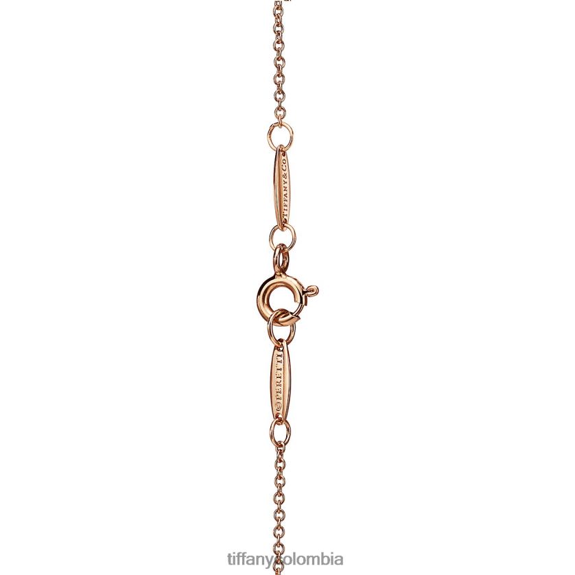 Tiffany colgante con diseño de frijol unisexo 2J40B896 joyas en oro rosa con diamantes, 12 mm