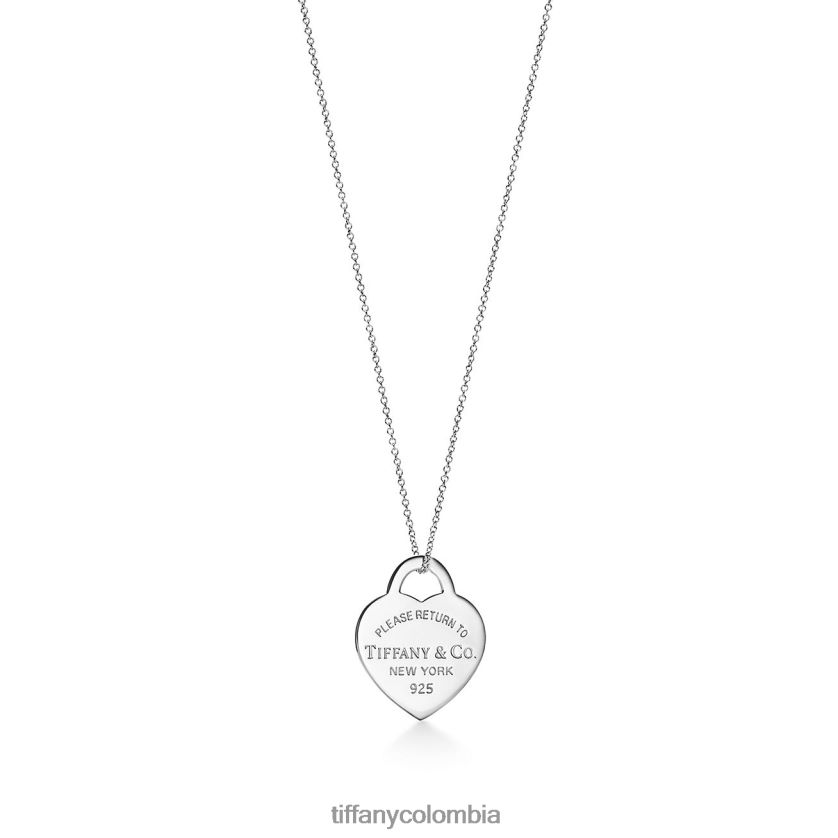 Tiffany colgante con etiqueta de corazón pequeño azul unisexo 2J40B8556 joyas en plata de ley