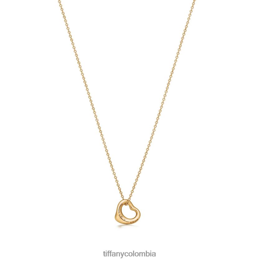Tiffany colgante corazón abierto en oro de 18k con diamantes unisexo 2J40B887 joyas