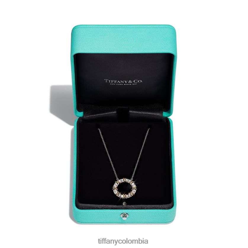 Tiffany colgante de círculo de dieciséis piedras unisexo 2J40B862 joyas