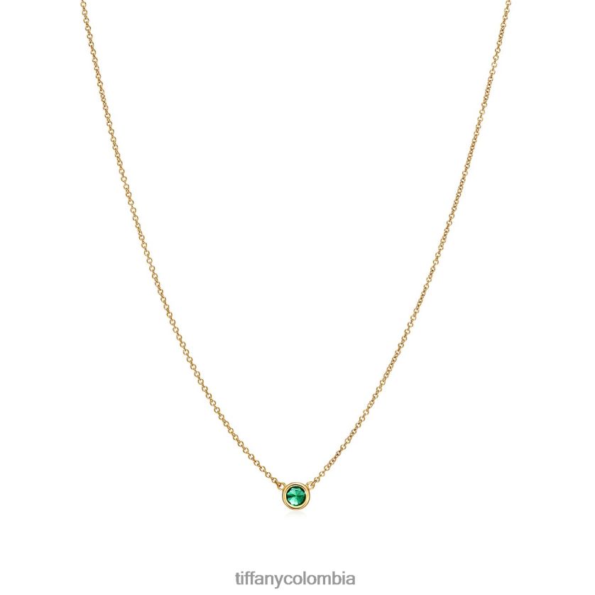 Tiffany colgante de color cortado a medida unisexo 2J40B8201 joyas en oro amarillo con una esmeralda