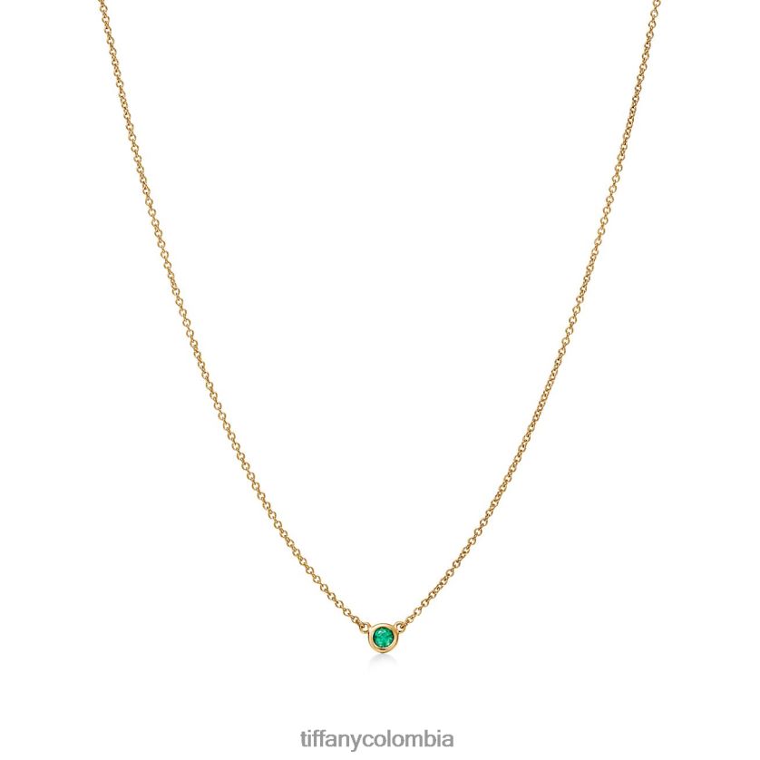 Tiffany colgante de color cortado a medida unisexo 2J40B865 joyas en oro amarillo con una esmeralda