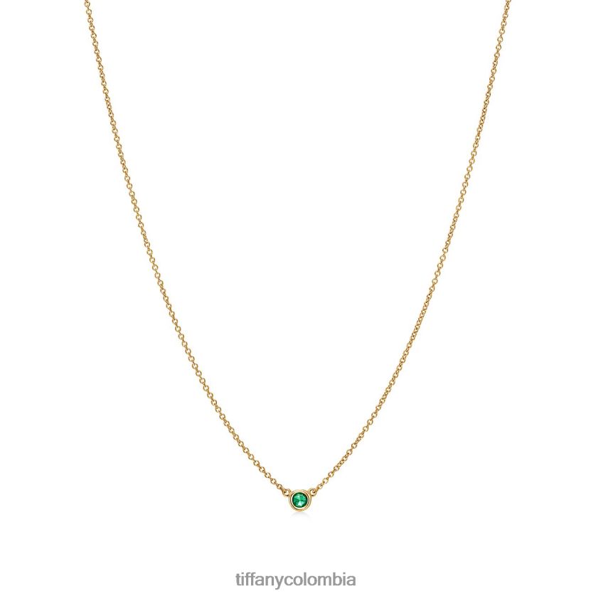 Tiffany colgante de color cortado a medida unisexo 2J40B865 joyas en oro amarillo con una esmeralda