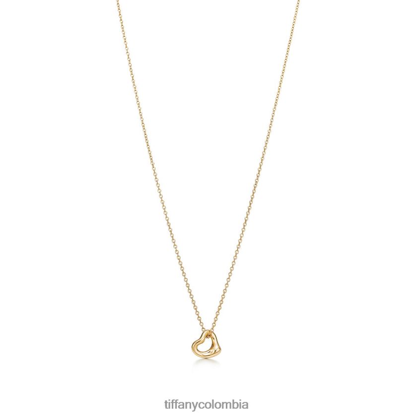 Tiffany colgante de corazón abierto unisexo 2J40B821 joyas en oro amarillo, 7 mm