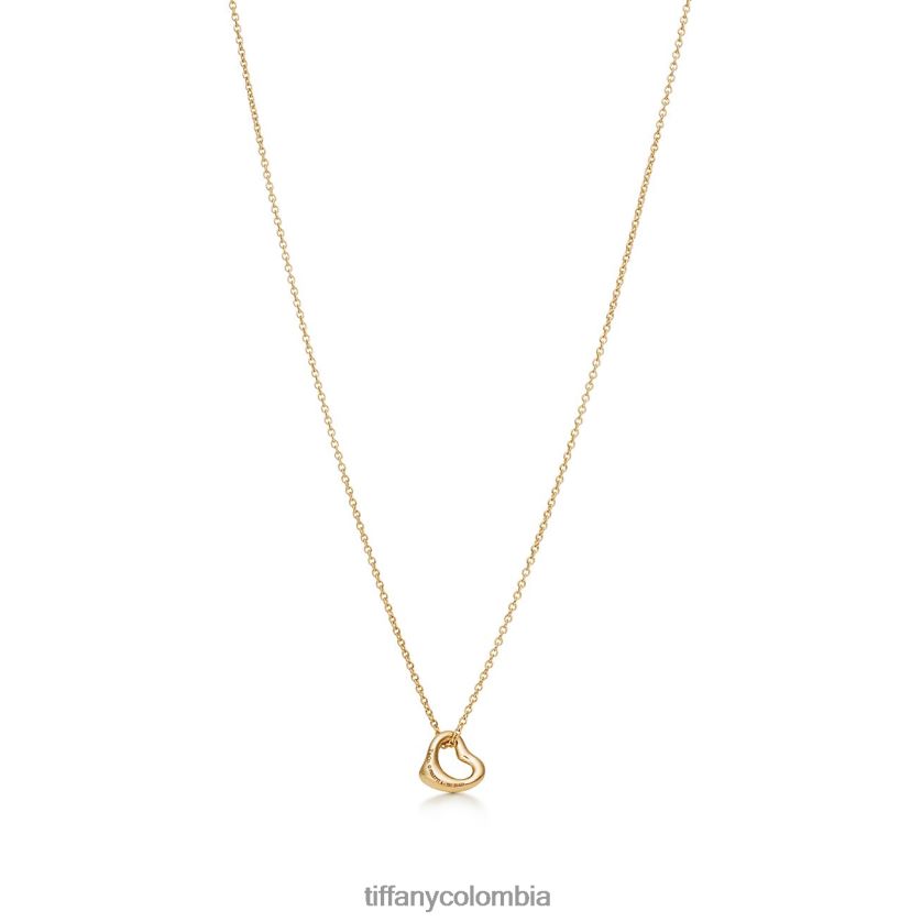 Tiffany colgante de corazón abierto unisexo 2J40B821 joyas en oro amarillo, 7 mm