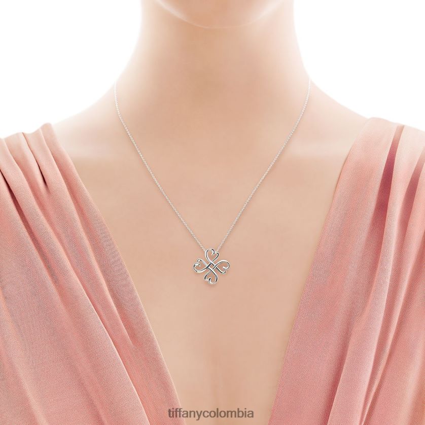 Tiffany colgante de corazón amoroso unisexo 2J40B8434 joyas