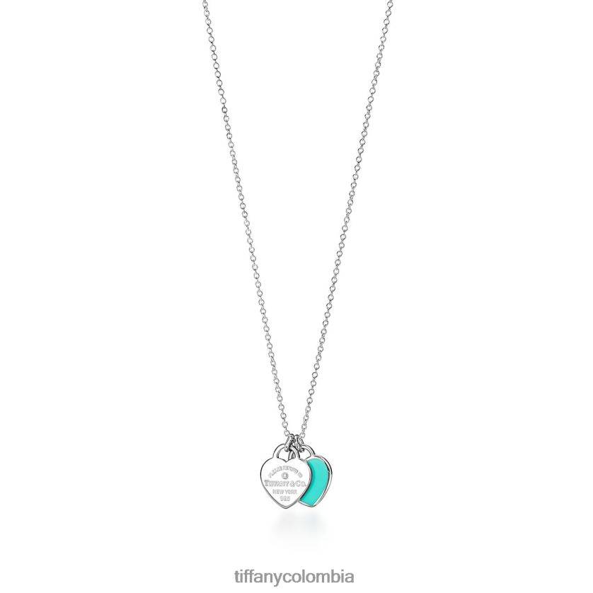 Tiffany colgante de corazón unisexo 2J40B8141 joyas en plata, azul tiffany con un diamante, mini - Haga un click en la imagen para cerrar