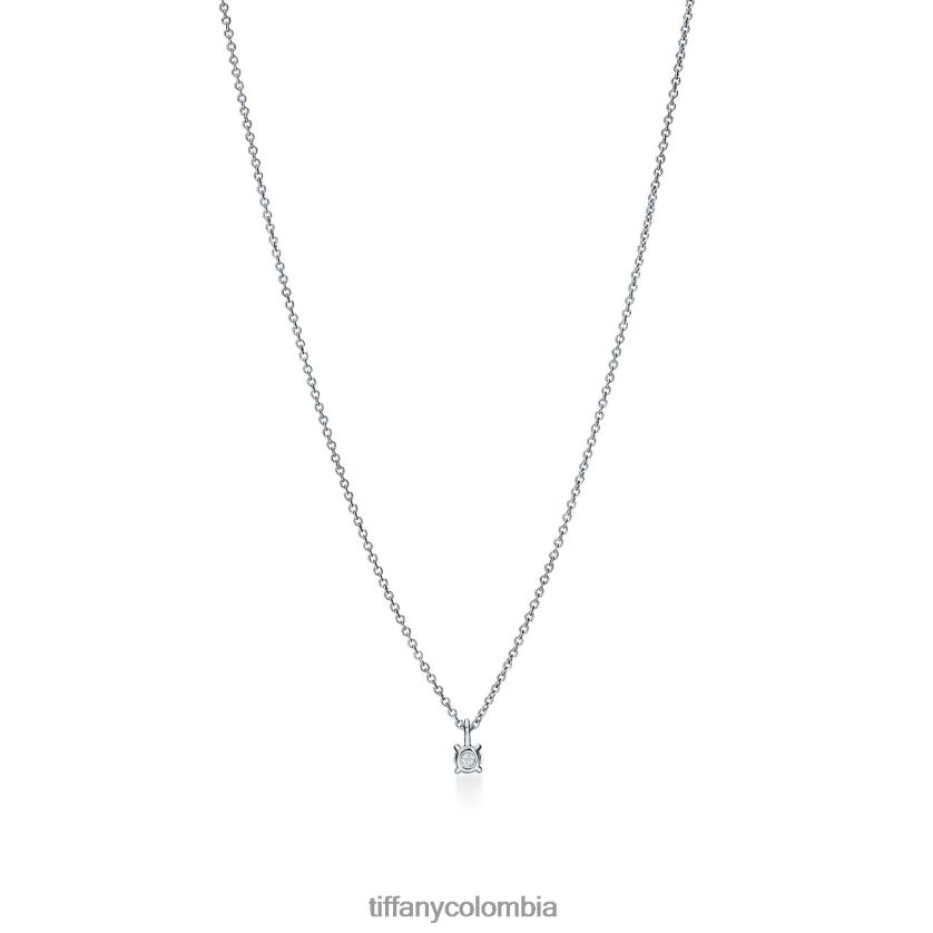 Tiffany colgante de diamante solitario unisexo 2J40B825 joyas en platino