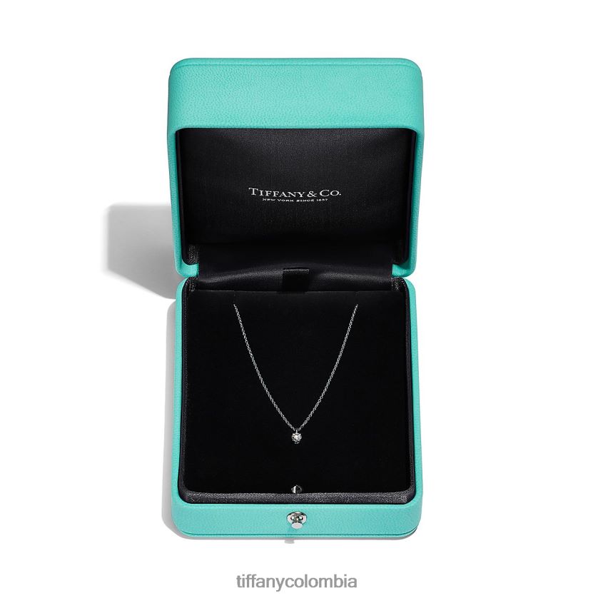 Tiffany colgante de diamante solitario unisexo 2J40B825 joyas en platino