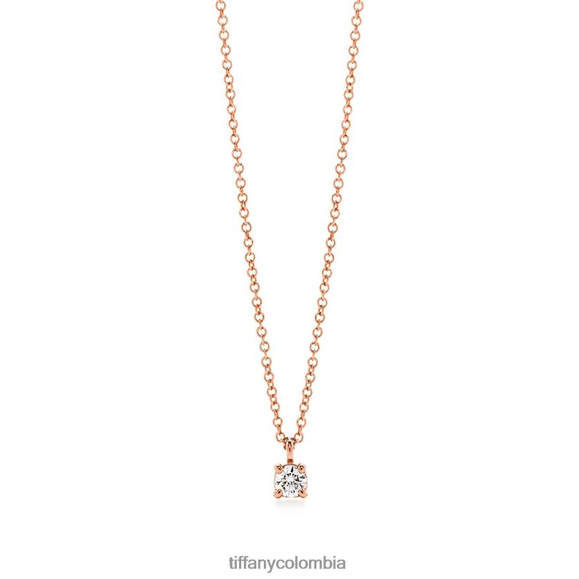 Tiffany colgante de diamante solitario unisexo 2J40B827 joyas en oro rosa