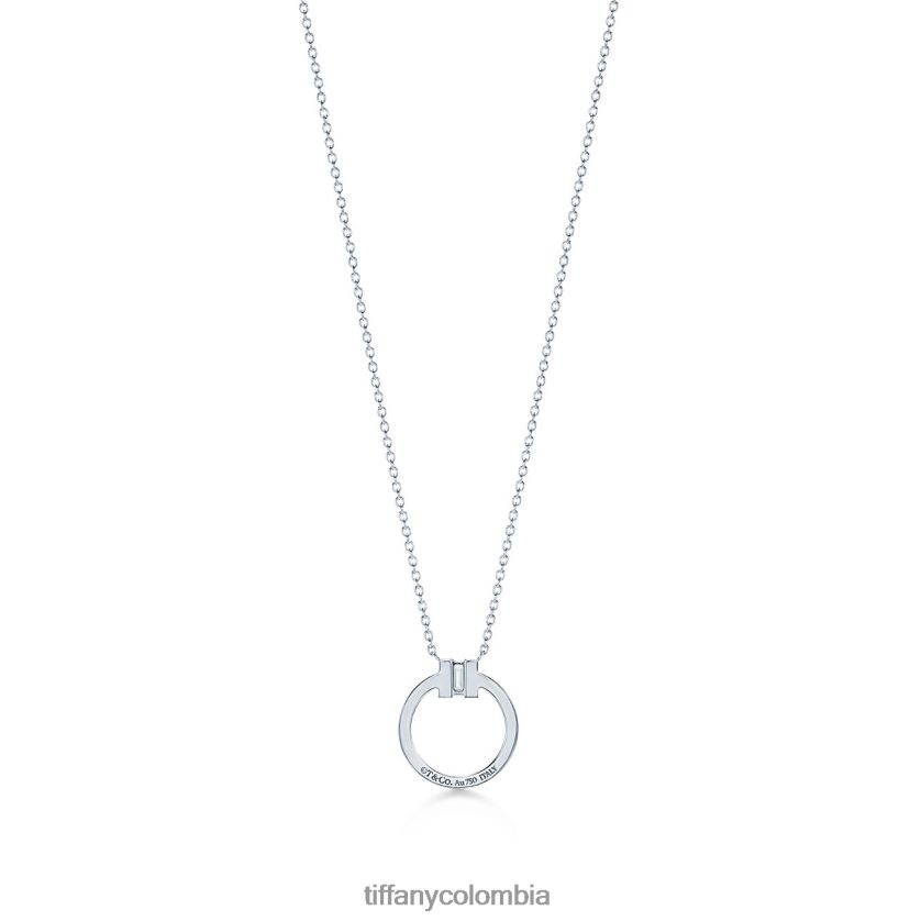 Tiffany colgante de diamantes unisexo 2J40B8324 joyas en oro blanco de 18k con un diamante baguette