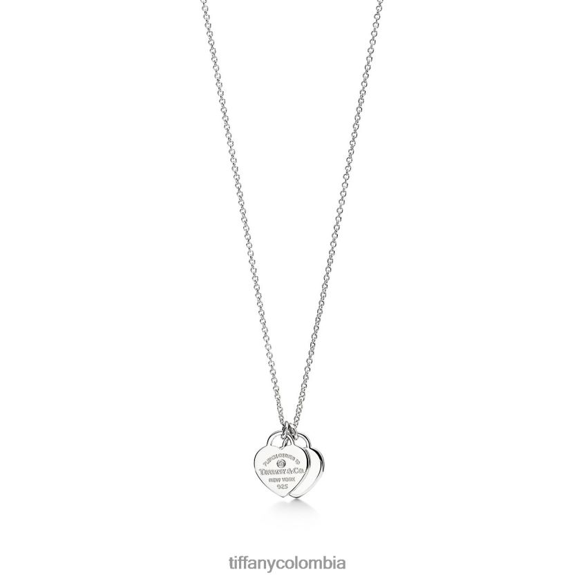 Tiffany colgante de etiqueta de corazón unisexo 2J40B8266 joyas en plata de primera ley con un diamante, mini