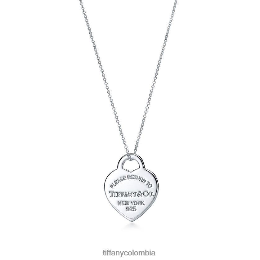 Tiffany colgante de etiqueta de corazón unisexo 2J40B8367 joyas en plata, mediano